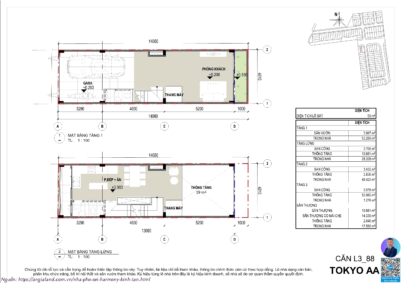 Thiết kế chi tiết nhà phố Sei Harmony - Mã Căn MR03-2 - Diện tích 56m2