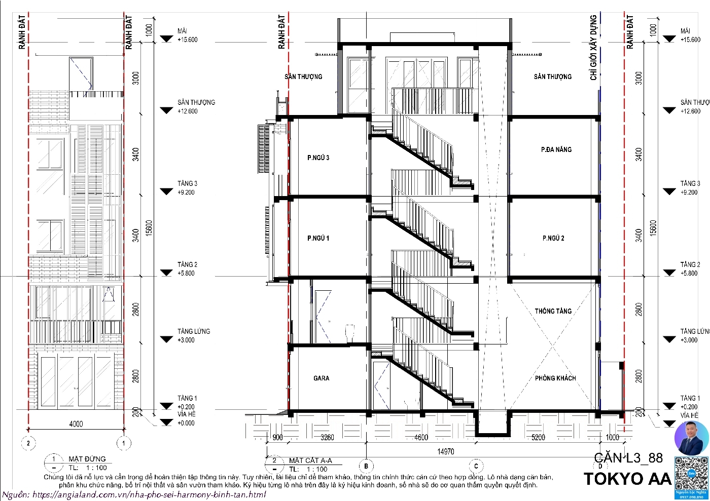Thiết kế chi tiết nhà phố Sei Harmony - Mã Căn MR03-2 - Diện tích 56m2