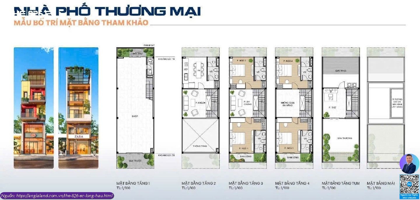 Thiết kế chi tiết Shophouse dự án đất nền The 826 EC Long Hậu