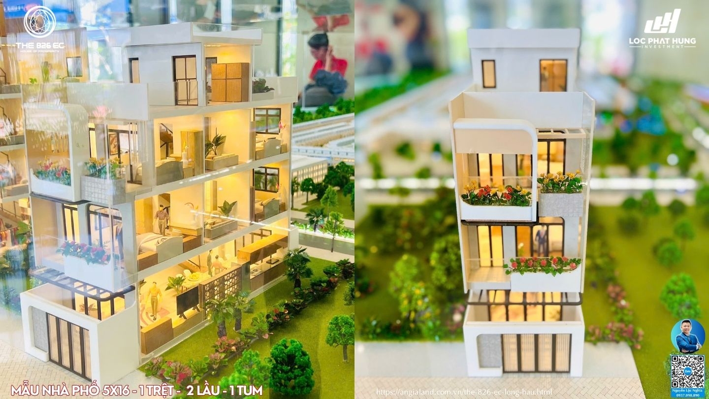 Thiết Kế Mẫu Nhà Phố Dự án đất Nền The 826 Ec Long Hậu