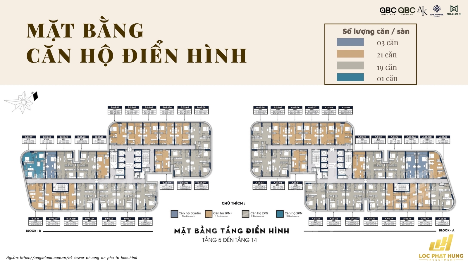 Mặt bằng chi tiết A&K Tower