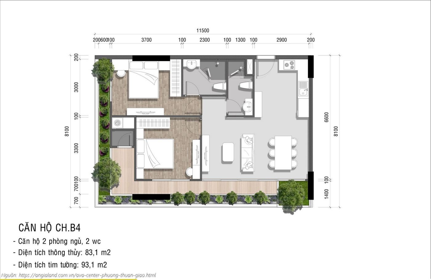 Mặt Bằng Dự án Ava Center