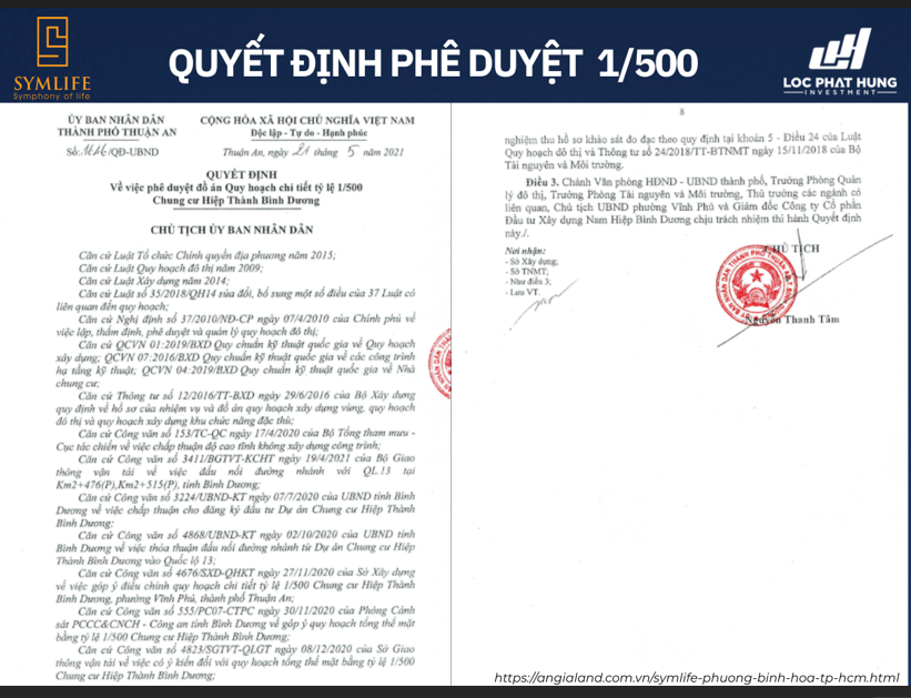  Quy Hoạch 1/500 Dự Án Symlife Bình Hòa & Quyết Định Phê Duyệt