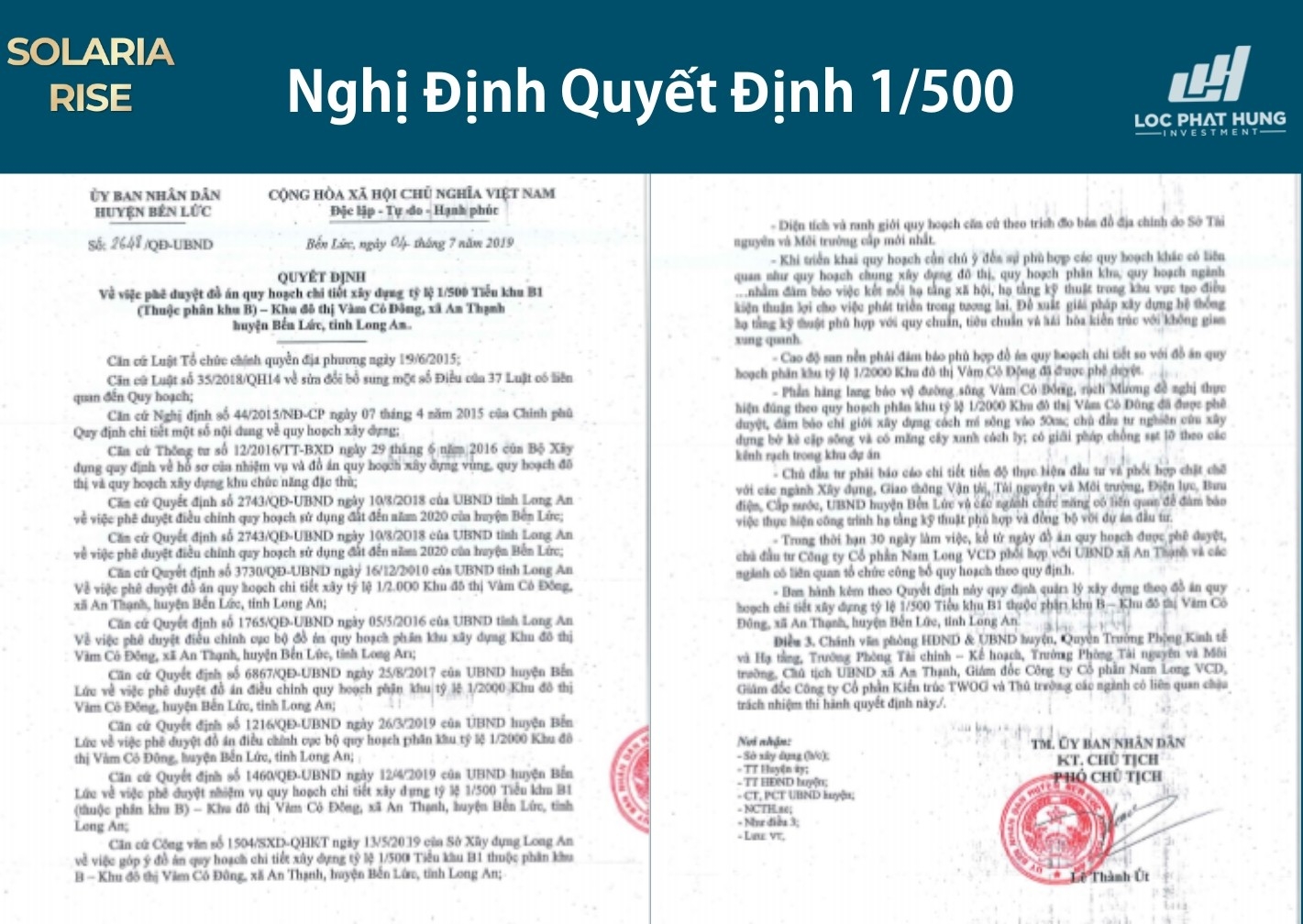 Quyết định phê duyệt chi tiết quy hoạch 1/500