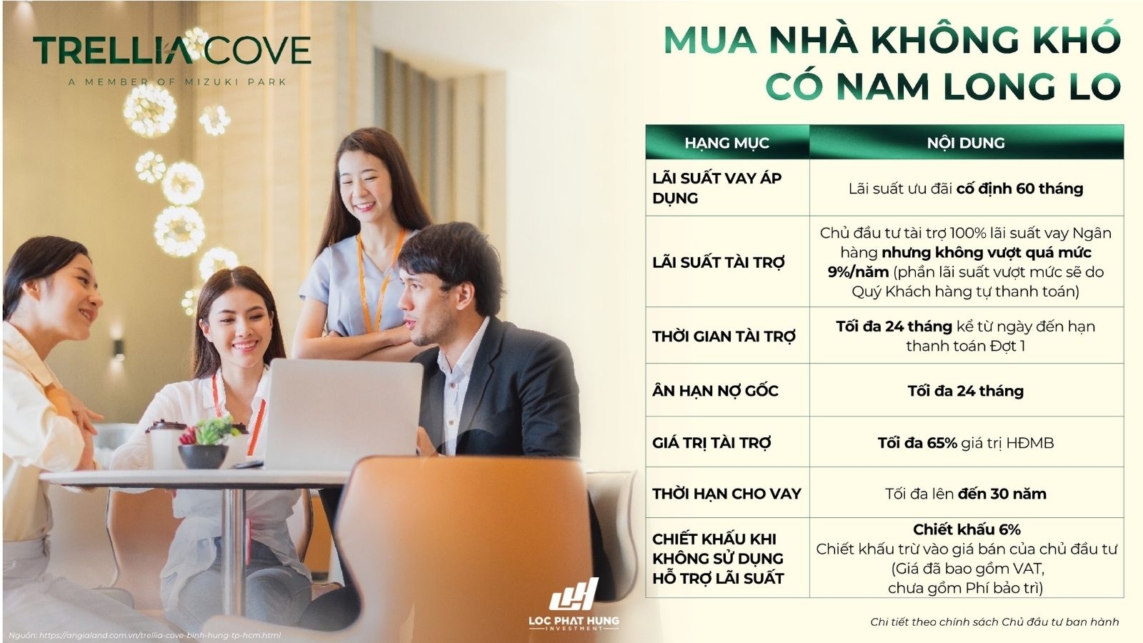Chính sách ưu đã của chủ đầu tư Nam Long dự án Trellia Cove
