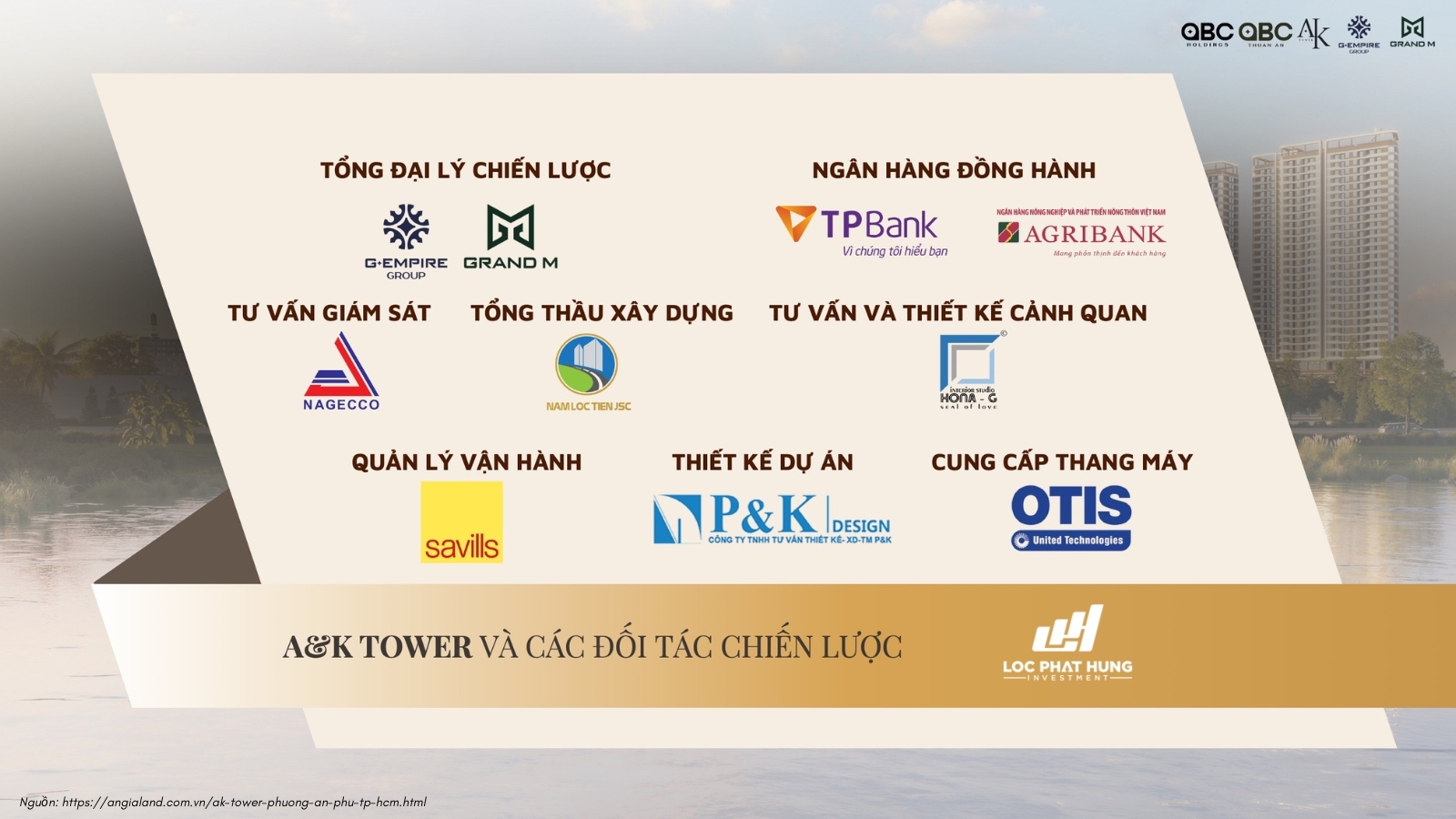 Đối tác chiến lược dự án A&K Tower Đối tác chiến lược dự án A&K Tower