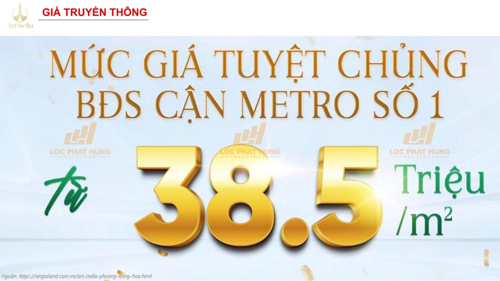 Công bố giá bán truyền thông 38.5tr/m2 dự án căn hộ Art Stella, Phường Đông Hòa, TPHCM