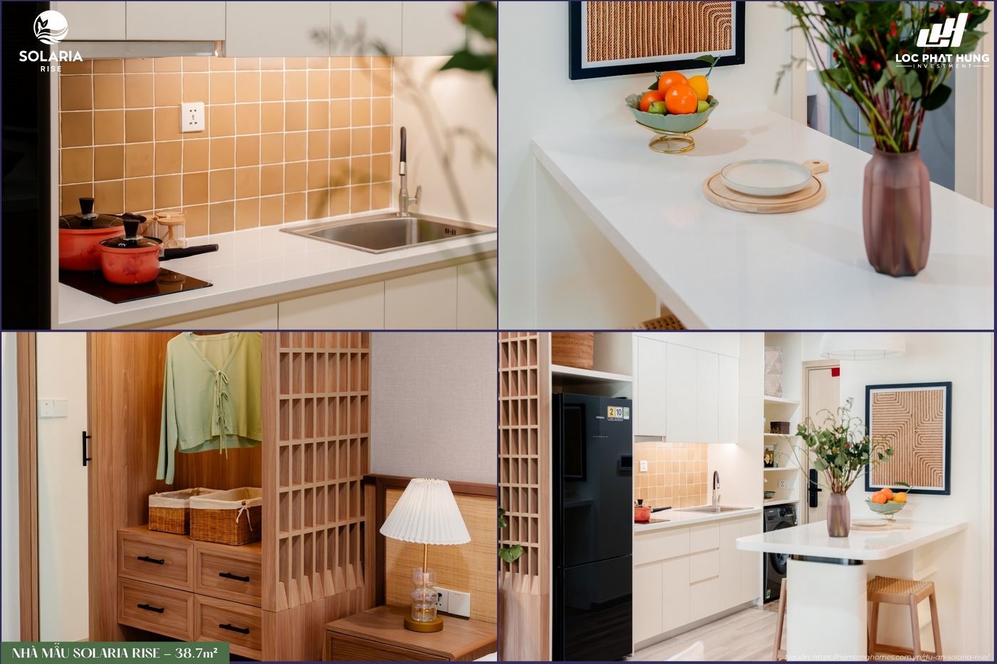 Khong Gian Bep Can Ho Mau Solaria Rise Thiet Ke Noi That