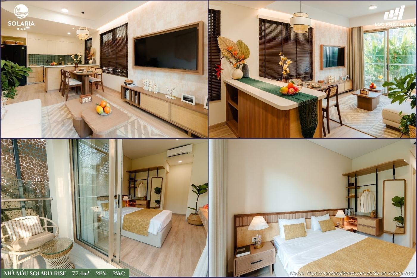 Hình Ảnh Nhà Mẫu Căn Hộ 2pn 2wc Solaria Rise 77 4m²