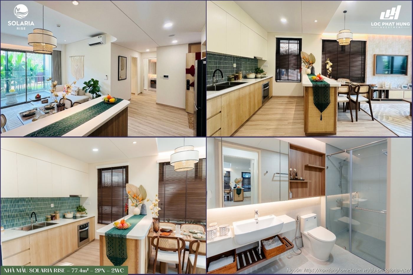 Hình Ảnh Nhà Mẫu Căn Hộ 2pn 2wc Solaria Rise 77 4m²