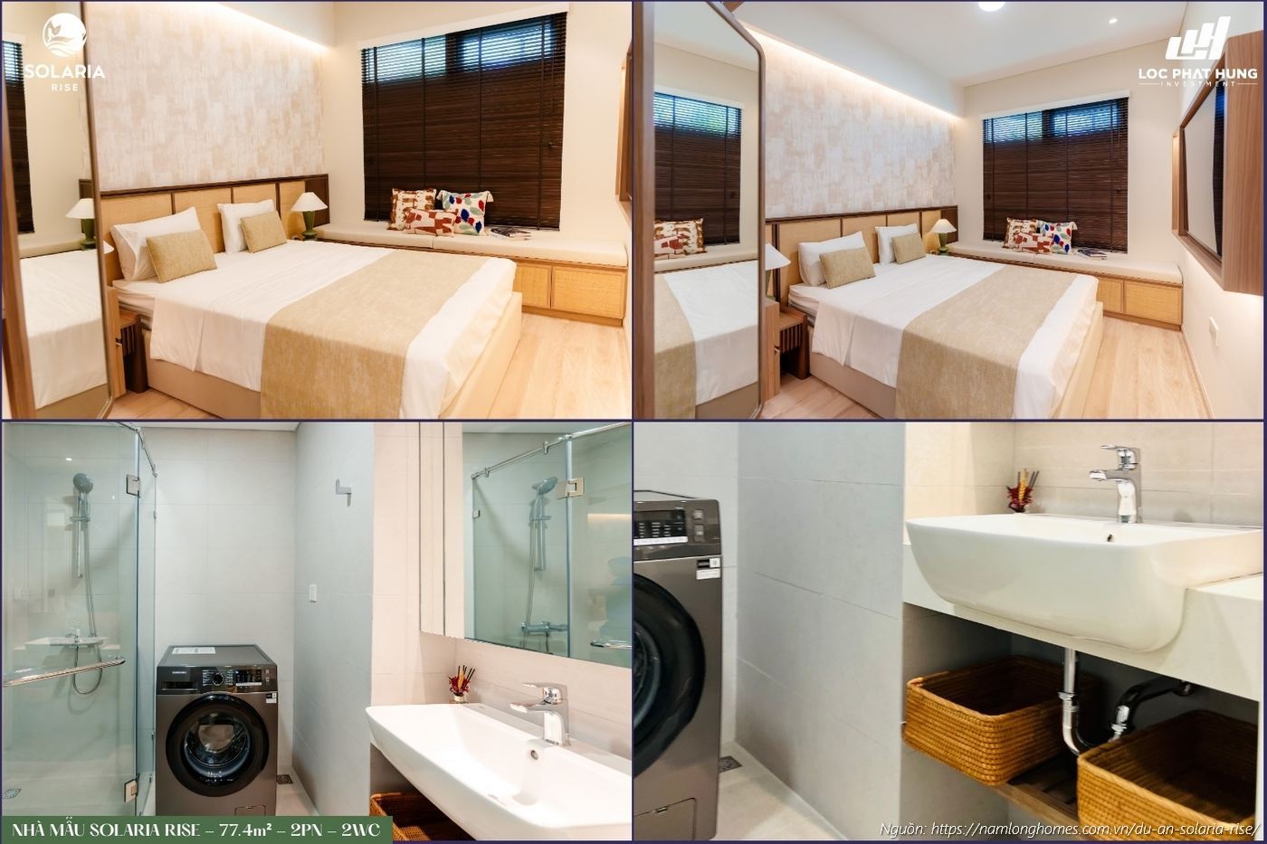 Hình Ảnh Nhà Mẫu Căn Hộ 2pn 2wc Solaria Rise 77 4m²