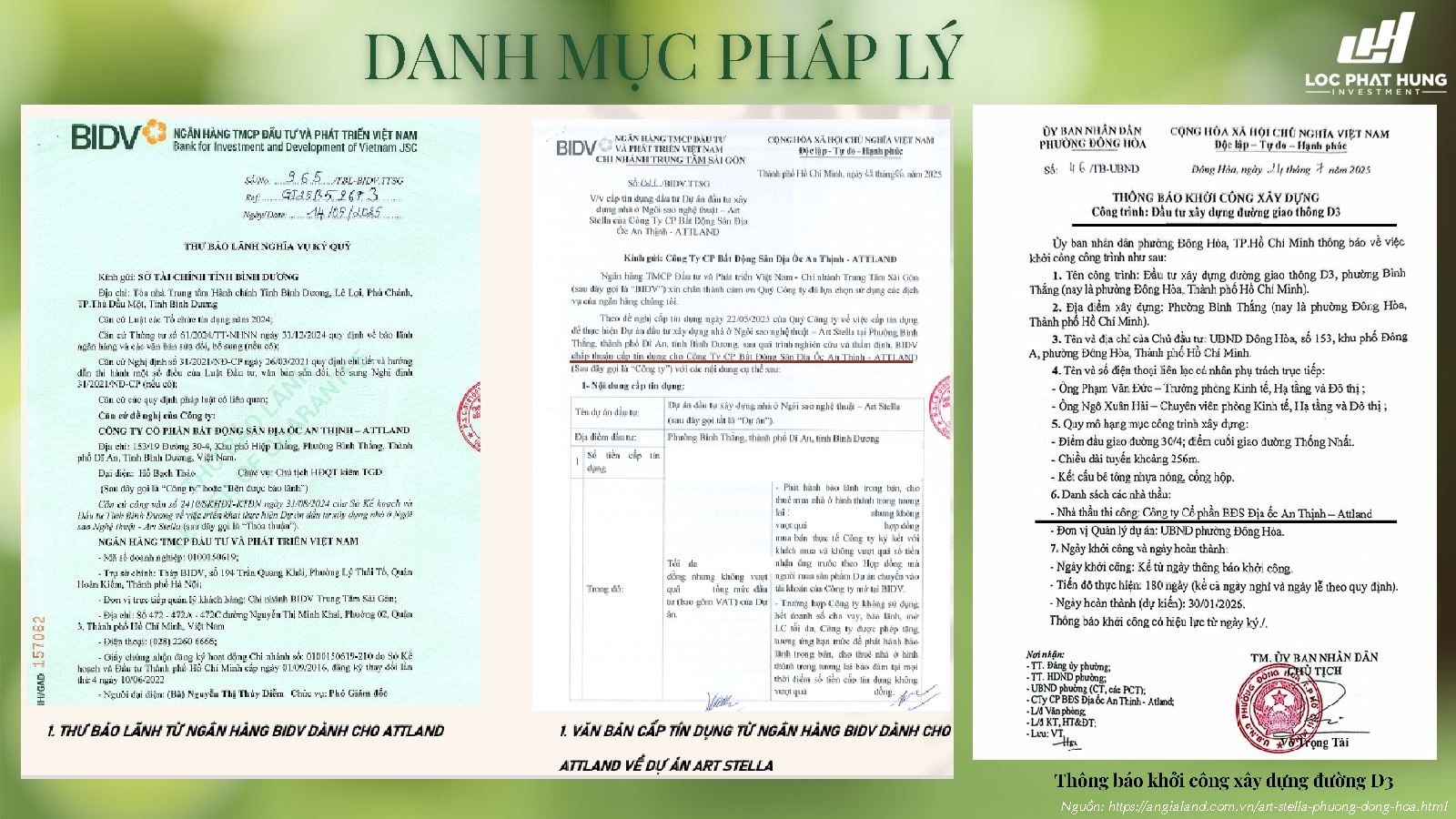 Pháp Lý Art Stella: Ngân Hàng Bidv Bảo Lãnh Amp; Cấp Tín Dụng