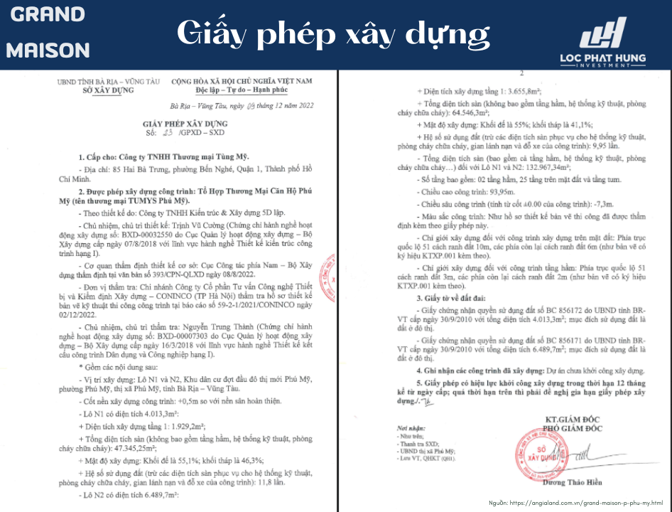  Pháp Lý Maison Grand Phú Mỹ | Cập Nhật Sổ Hồng, GPXD & Điều Kiện Mở Bán 2025