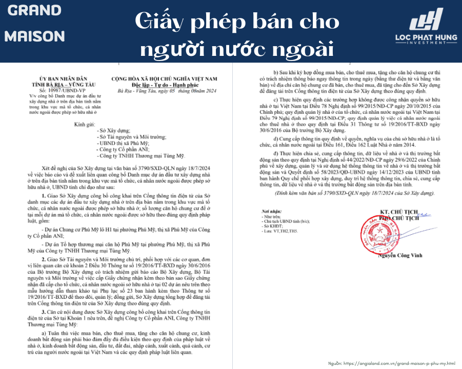  Pháp Lý Maison Grand Phú Mỹ | Cập Nhật Sổ Hồng, GPXD & Điều Kiện Mở Bán 2025
