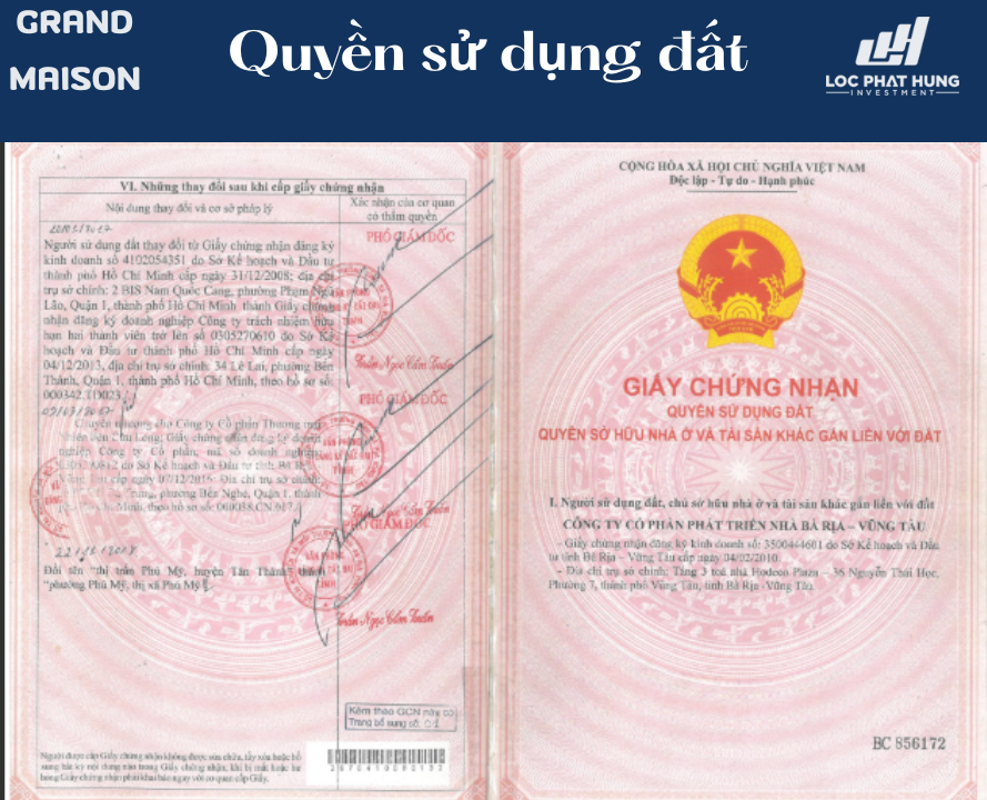 Pháp Lý Maison Grand Phú Mỹ | Cập Nhật Sổ Hồng, GPXD & Điều Kiện Mở Bán 2025