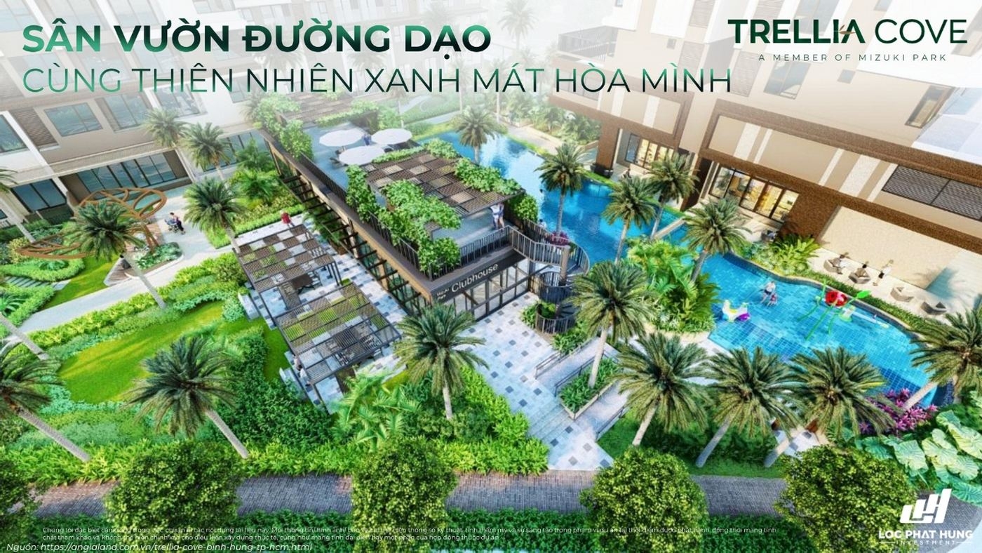 San Vuon Duong Dao Trellia Cove Mizuki Park Khong Gian Xanh