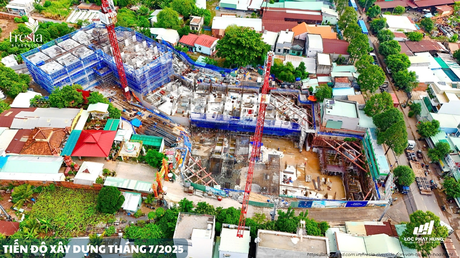 Tiến độ xây dựng tháng 7/2025 dự án Fresia Riverside Biên Hoà Tiến độ xây dựng tháng 7/2025 dự án Fresia Riverside Biên Hoà
