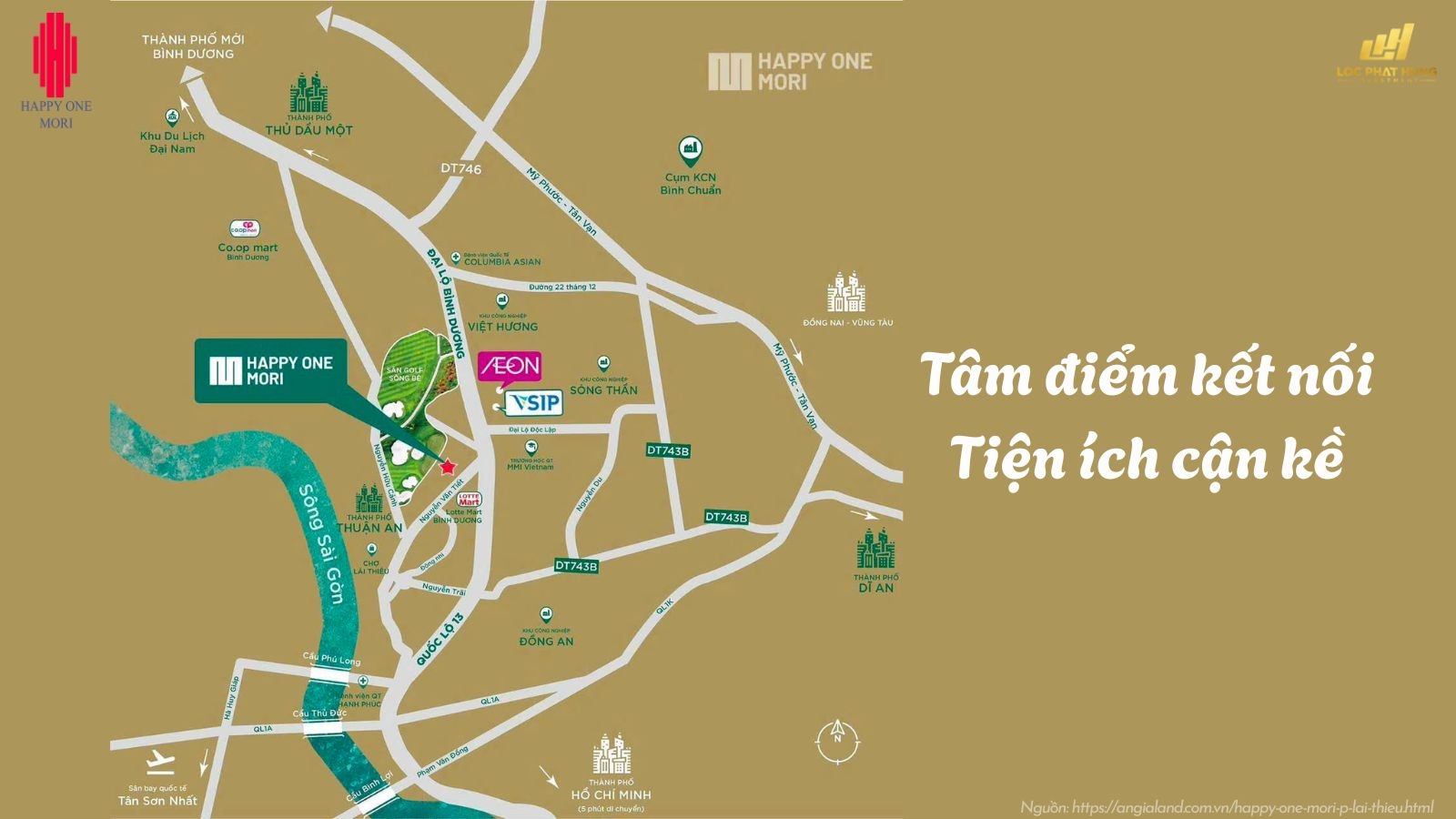 Sơ đồ vị trí kết nối vùng của dự án căn hộ Happy One Mori tại Lái Thiêu, TP.HCM