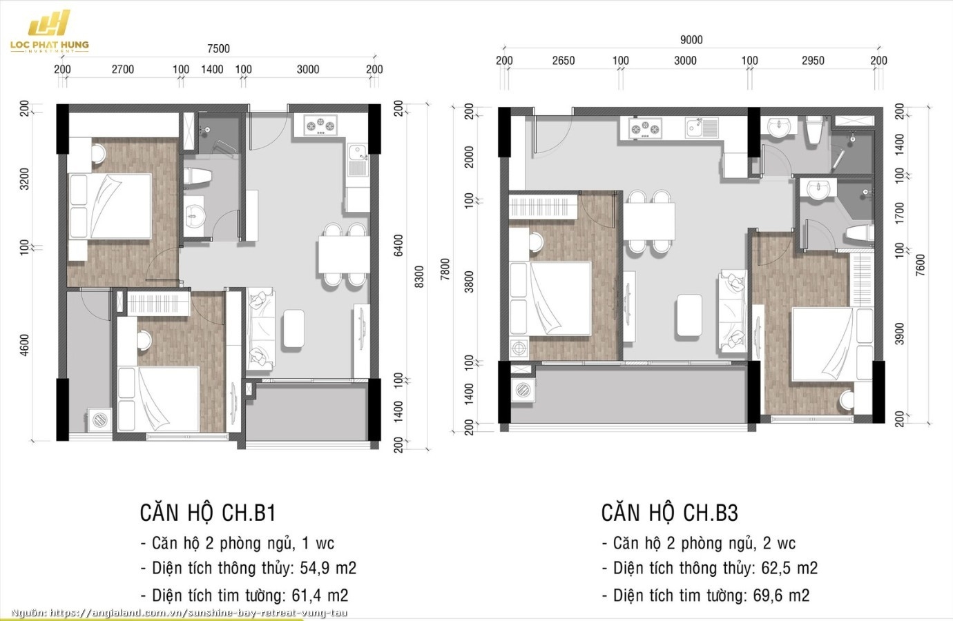 Thiết Kế Căn Hộ 2 Phòng Ngủ Sunshine Bay Retreat Ch B1 Amp; Ch B3