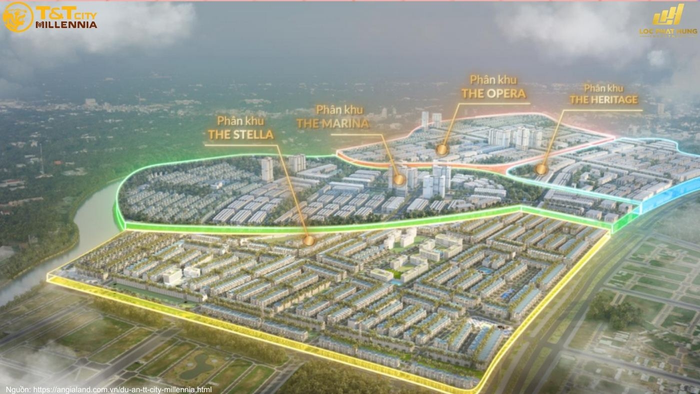 Mặt bằng 4 phân khu T&T City Millennia | The Stella, The Heritage, The Opera, The Marina