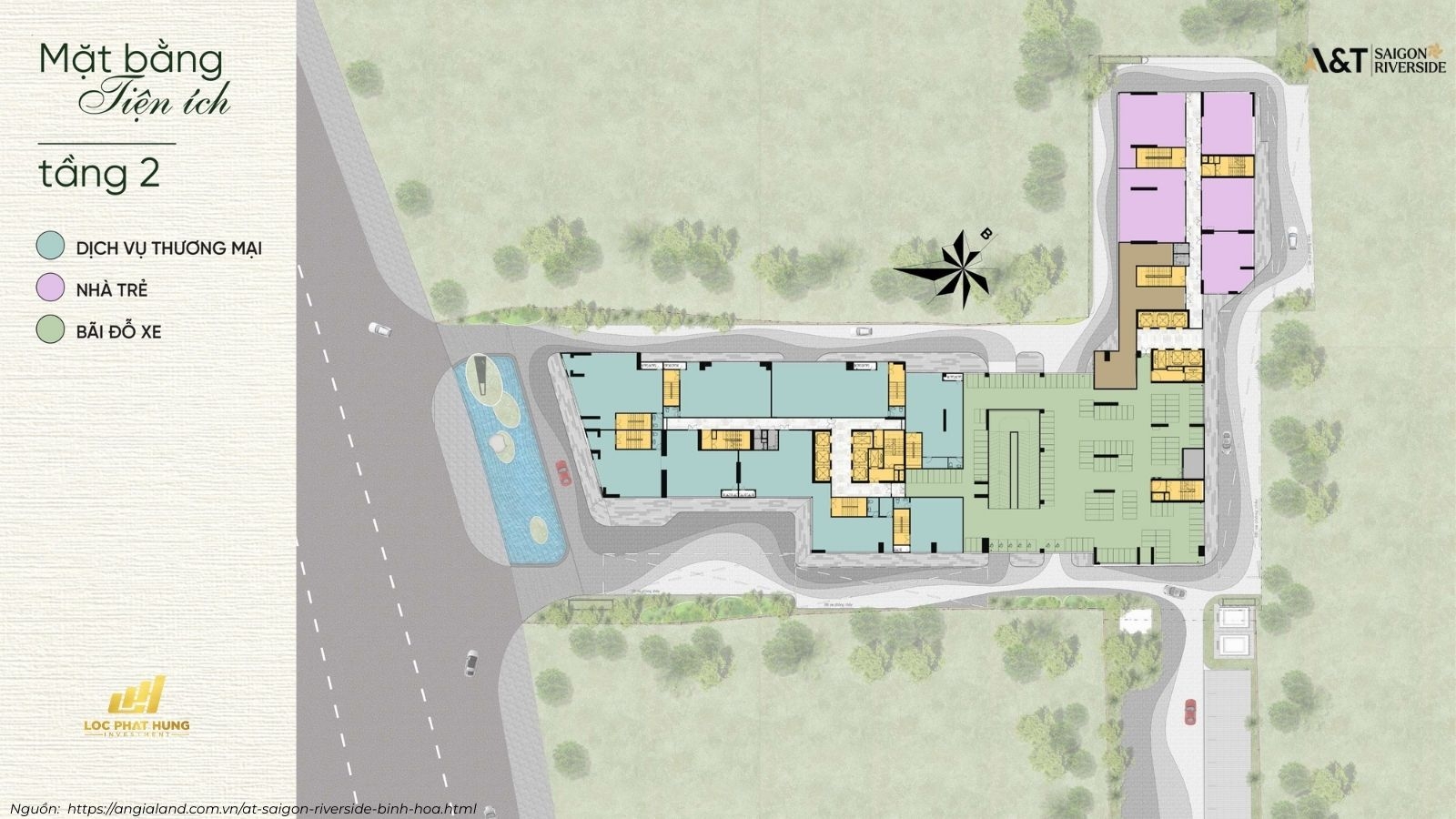 Mặt Bằng Tiện Ích Dự án Căn Hộ Chung Cư A&T Saigon Riverside phường Bình Hòa