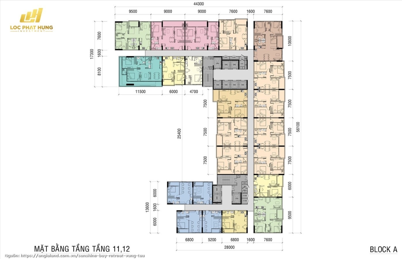 Mặt Bằng Tầng 11 Amp; 12 Block A Dự Án Sunshine Bay Retreat Vũng Tàu