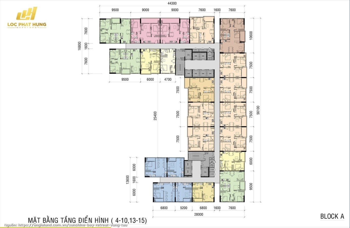 ặt Bằng Tầng Điển Hình 4 15 Block A Sunshine Bay Retreat Vũng Tàu