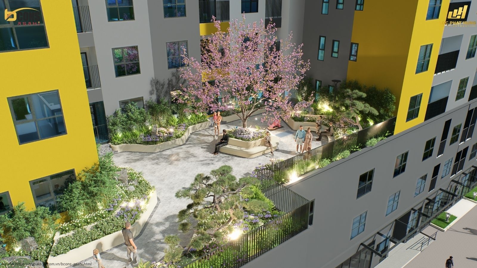 Tiện ích sân vườn án căn hộ Bcons Asahi Dĩ An