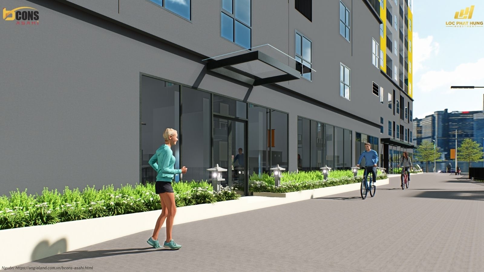 Lối đi dạo bộ dự án căn hộ Bcons Asahi Dĩ An
