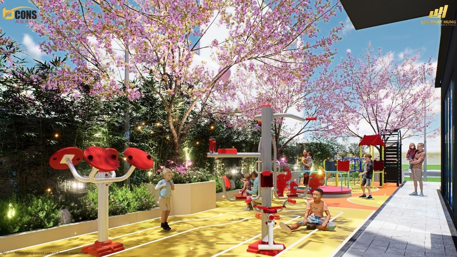 Lối đi dạo bộ dự án căn hộ Bcons Asahi Dĩ An