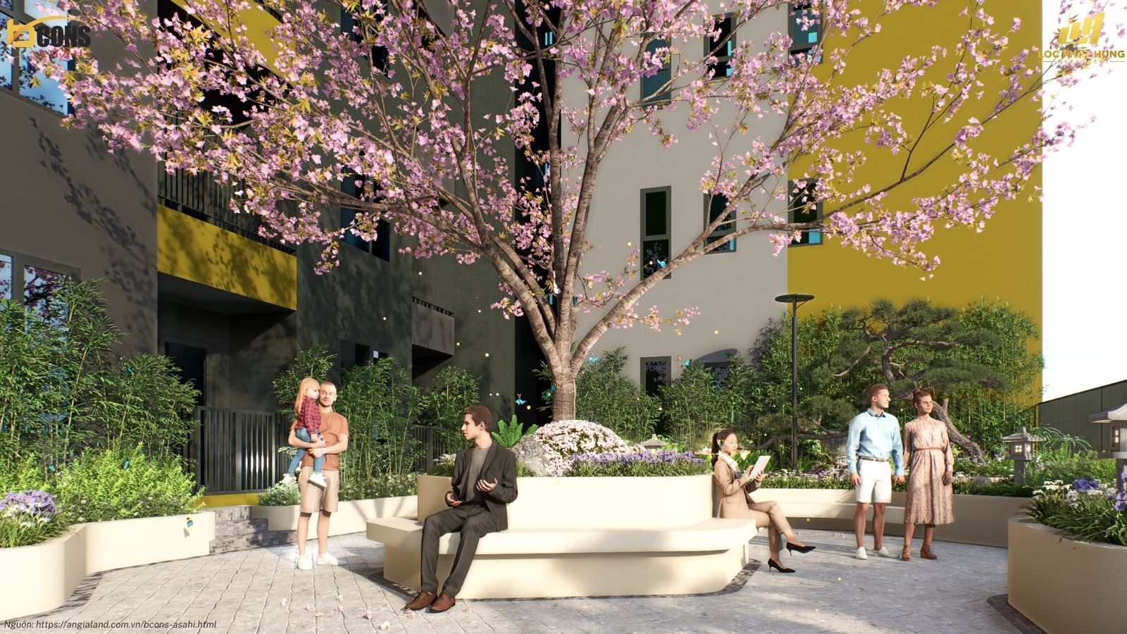 Tiện ích vườn thư giãn án căn hộ Bcons Asahi Dĩ An