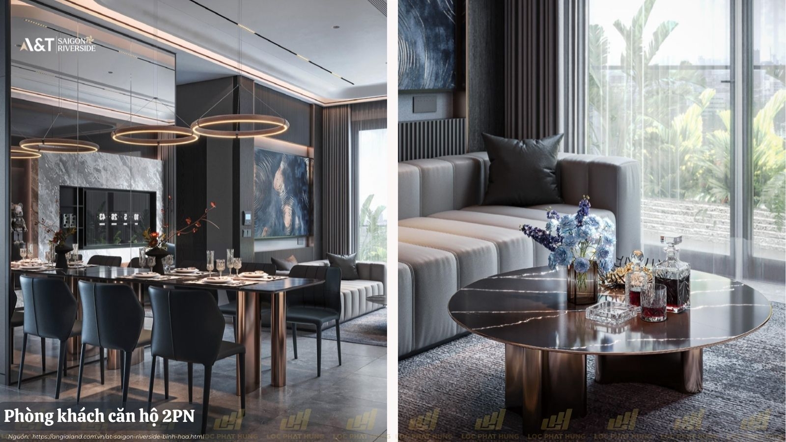 Nhà Mẫu Loại 2PN Dự án Căn Hộ Chung Cư A&T Saigon Riverside phường Bình Hòa