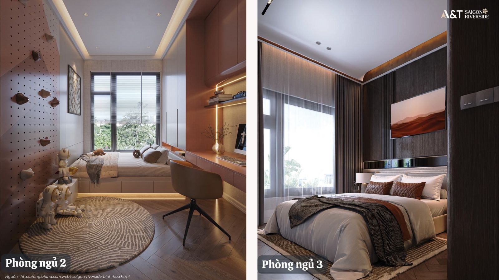 Nhà Mẫu Loại 3PN Dự án Căn Hộ Chung Cư A&T Saigon Riverside phường Bình Hòa