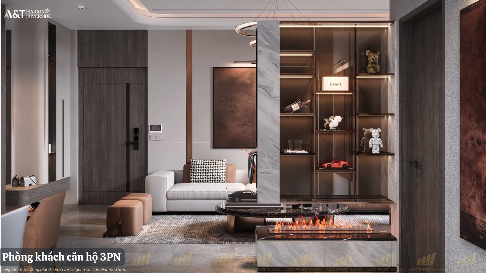 Nhà Mẫu Loại 3PN Dự án Căn Hộ Chung Cư A&T Saigon Riverside phường Bình Hòa