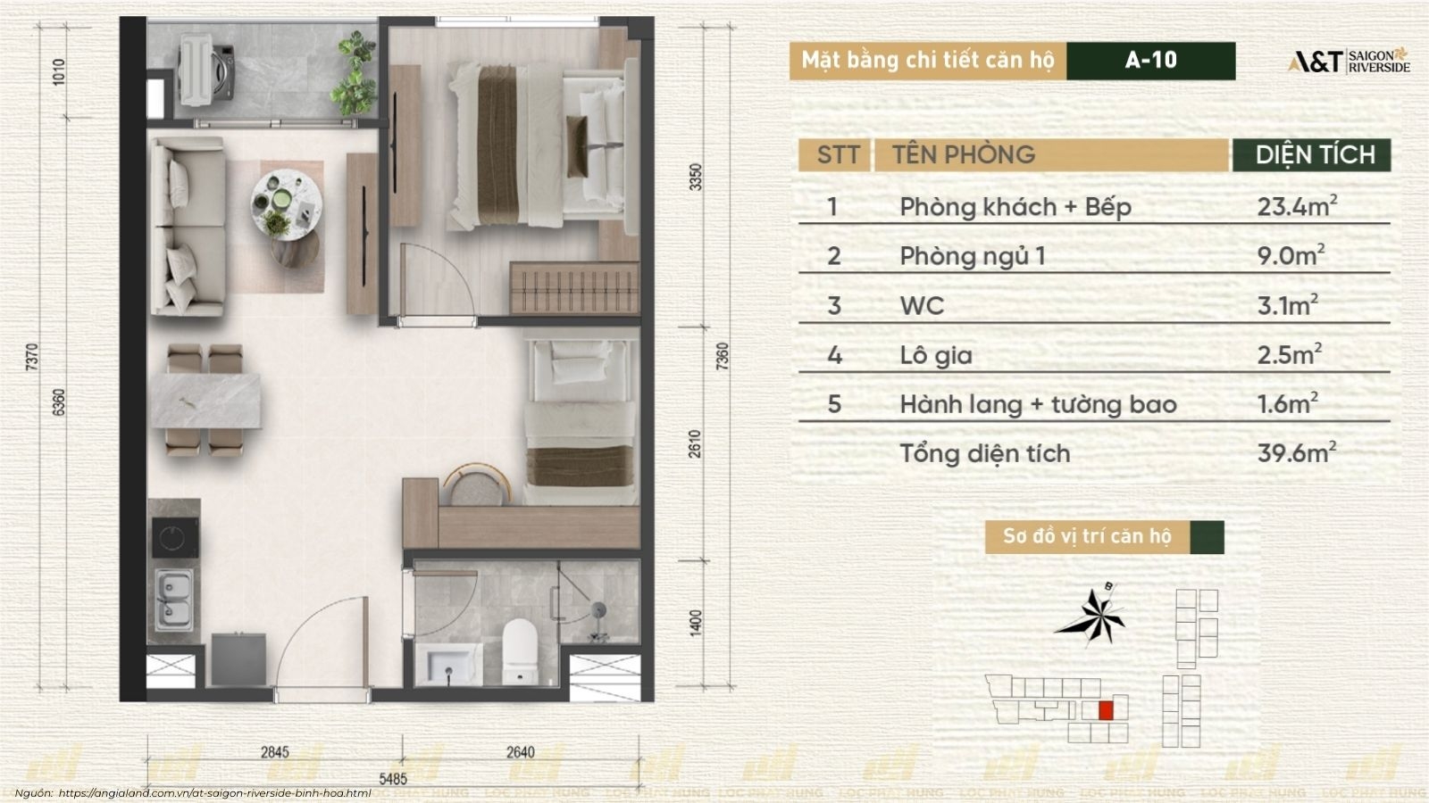 Thiết Kế Căn Hộ Chung Cư A&T Saigon Riverside phường Bình Hòa