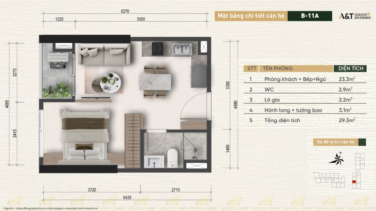 Thiết Kế Căn Hộ Chung Cư A&T Saigon Riverside phường Bình Hòa