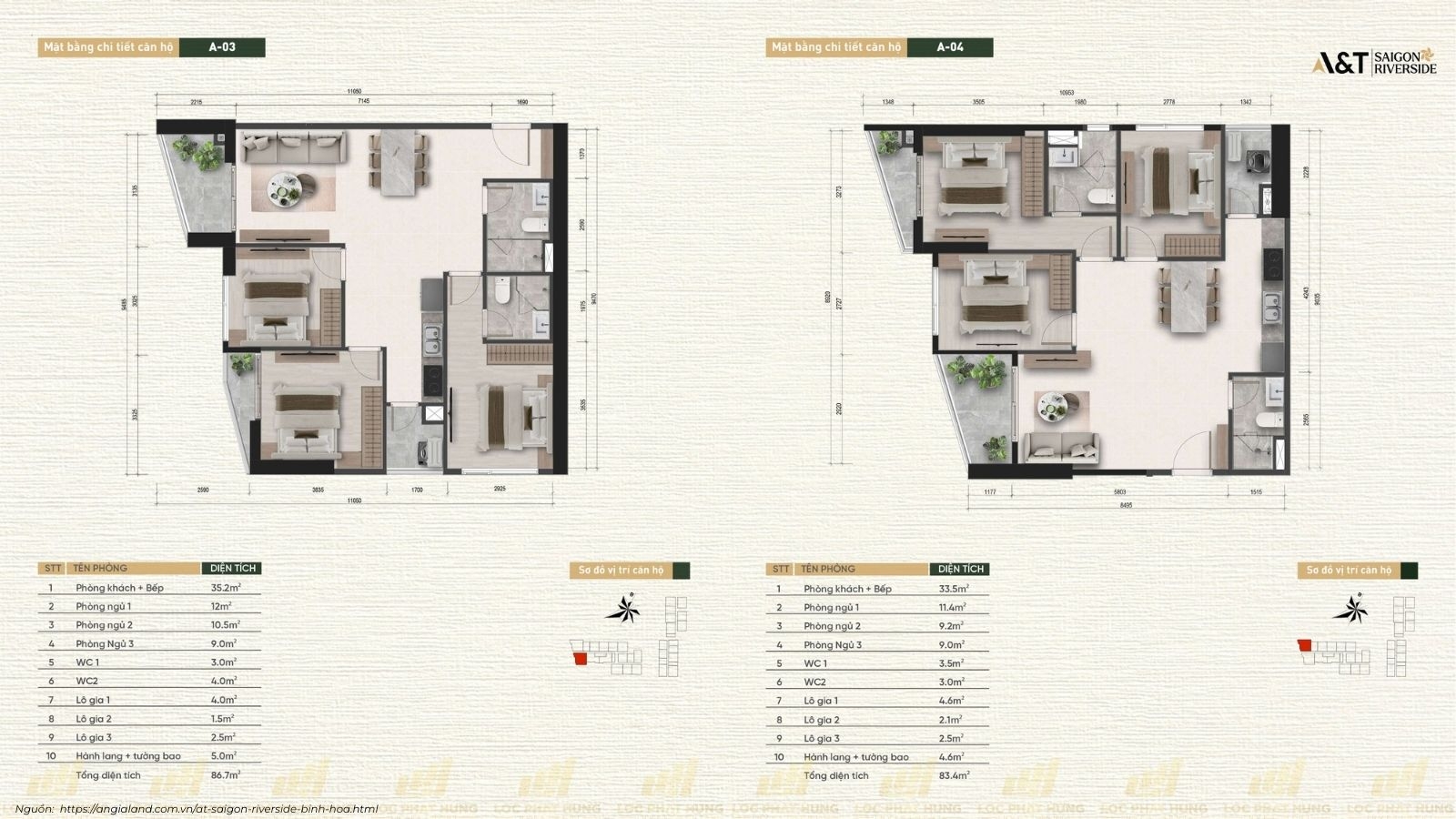 Thiết Kế Căn Hộ Chung Cư A&T Saigon Riverside phường Bình Hòa