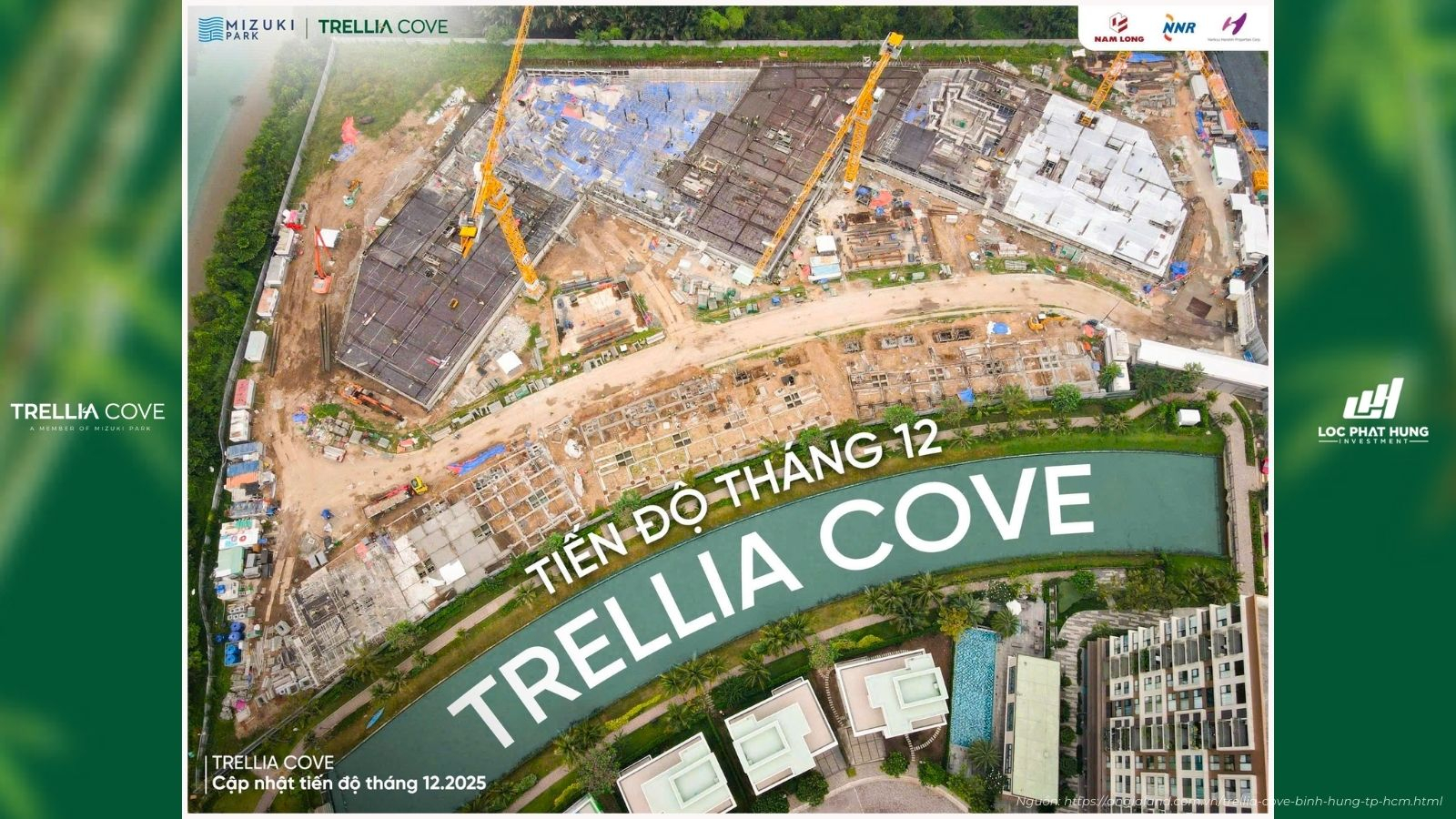 Cập Nhật Tiến Độ Xây Dựng Dự Án Trellia Cove Tháng 12/2025