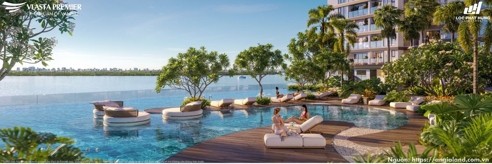 Bể bơi vô cực Panorama hưởng sông tại tầng tiện ích dự án Vlasta Premier
