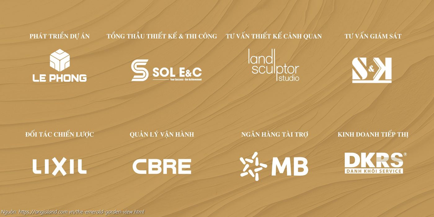 Đối tác dự án căn hộ chung cư The Emerald Garden View Thuận An (Lê Phong, SOL E&C, CBRE, DKRS)