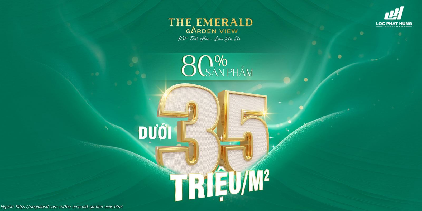 Giá bán căn hộ chung cư The Emerald Garden View dưới 35 triệu/m²