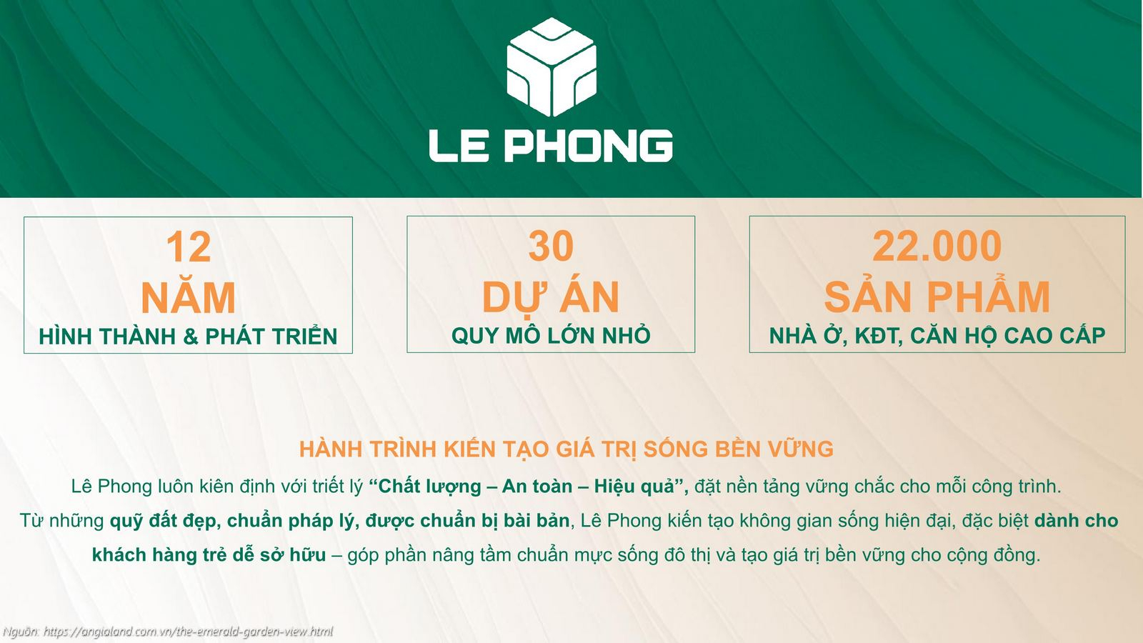 Giới thiệu chủ đầu tư Lê Phong dự án The Emerald Garden View: 12 năm phát triển, 30 dự án, 22.000 sản phẩm