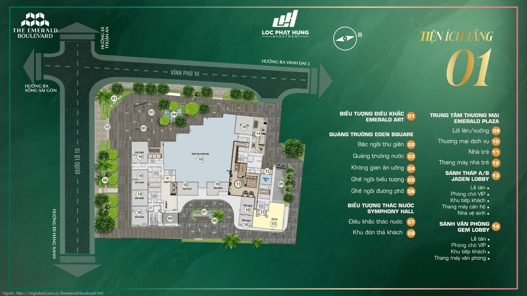 Mặt bằng căn hộ chung cư cao cấp The Emerald Boulevard