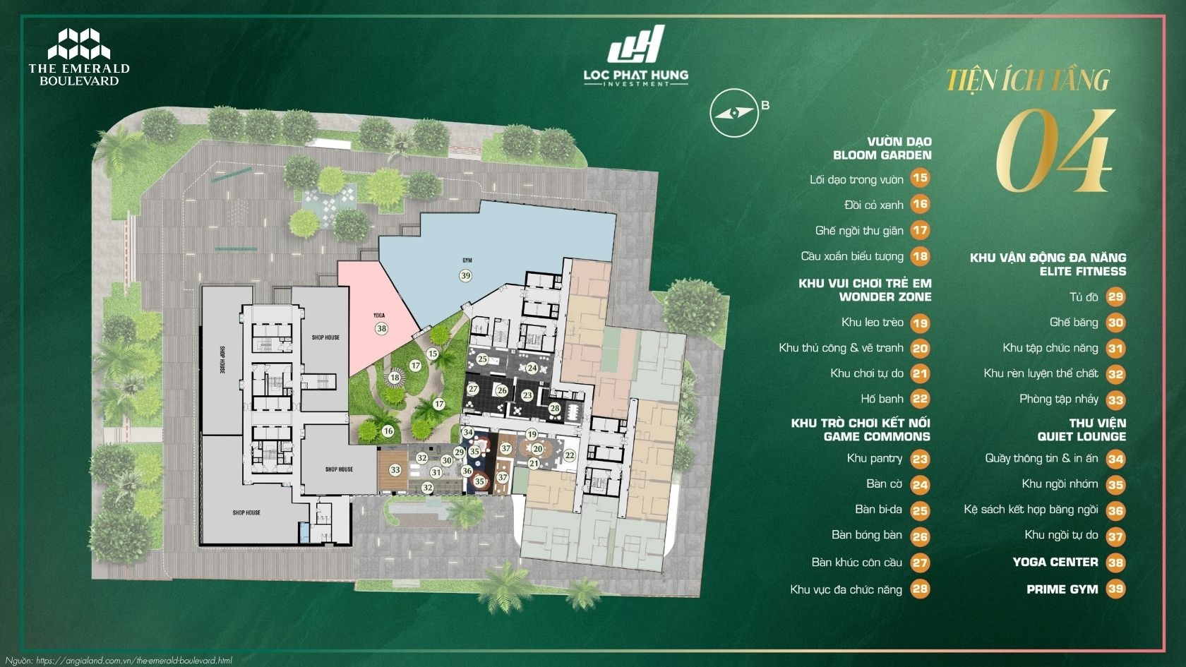 Mặt bằng căn hộ chung cư cao cấp The Emerald Boulevard
