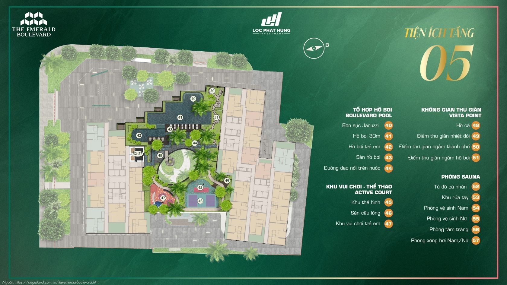 Mặt bằng căn hộ chung cư cao cấp The Emerald Boulevard