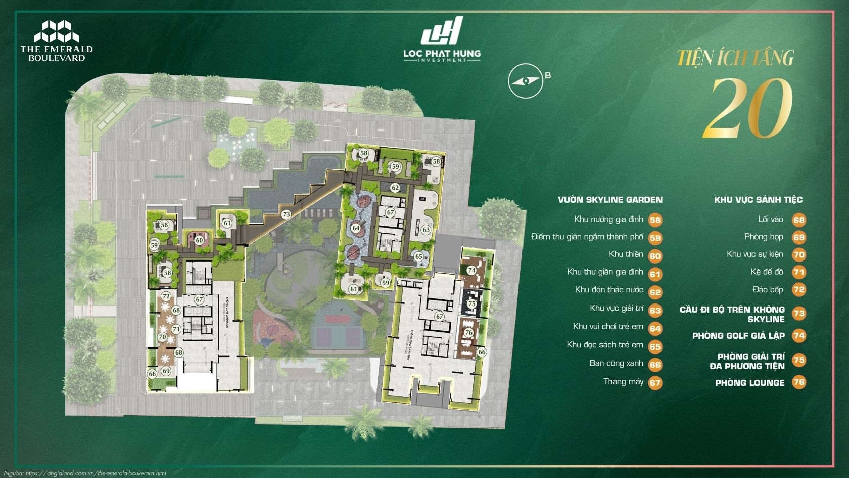 Mặt bằng căn hộ chung cư cao cấp The Emerald Boulevard