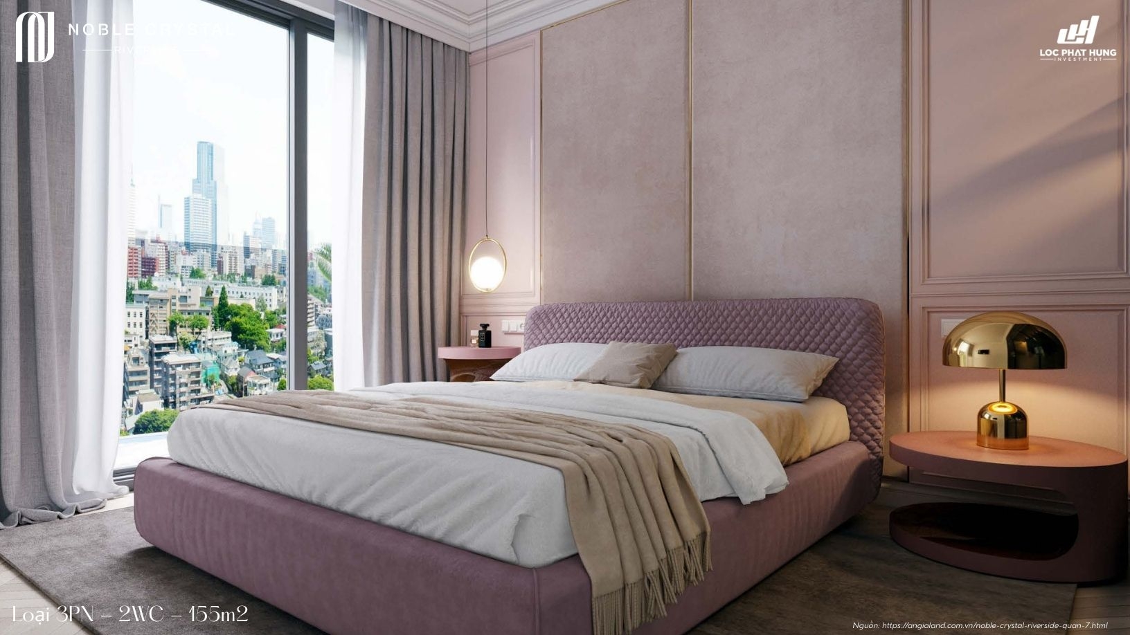 Nhà mẫu 3 phòng ngủ diện tích 155m2 của dự án Noble Crystal Riverside