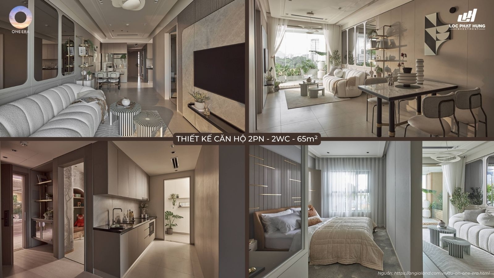 Nhà Mẫu Căn Hộ 2pn 2wc Diện Tích 65m² Dự án One Era