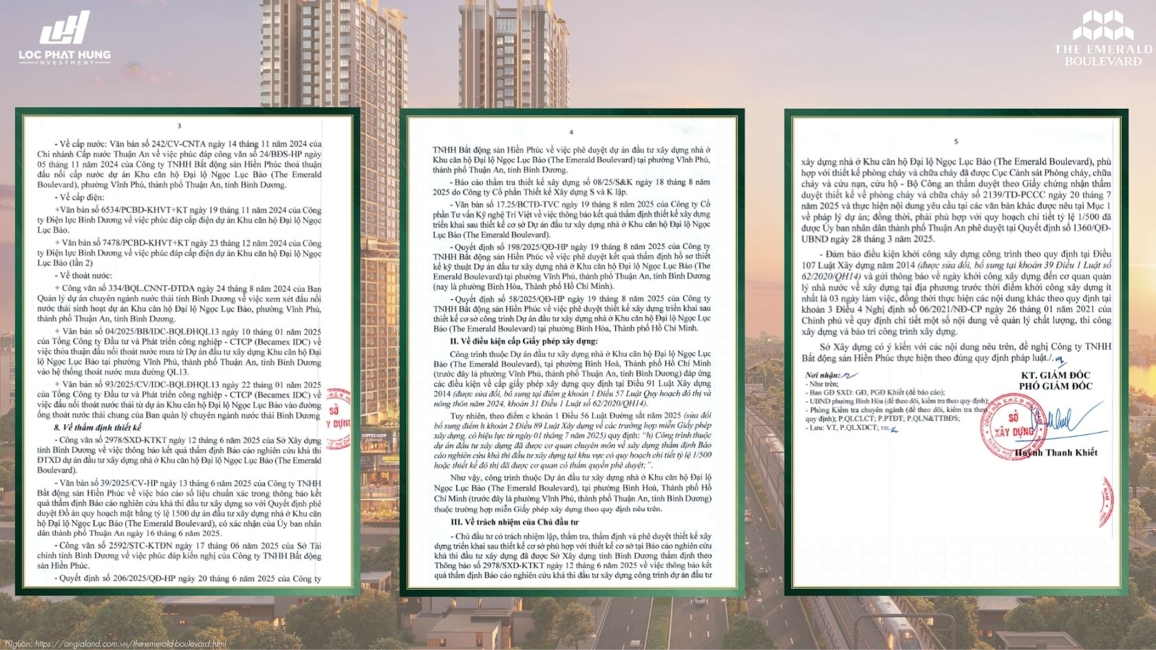Văn bản pháp lý dự án The Emerald Boulevard