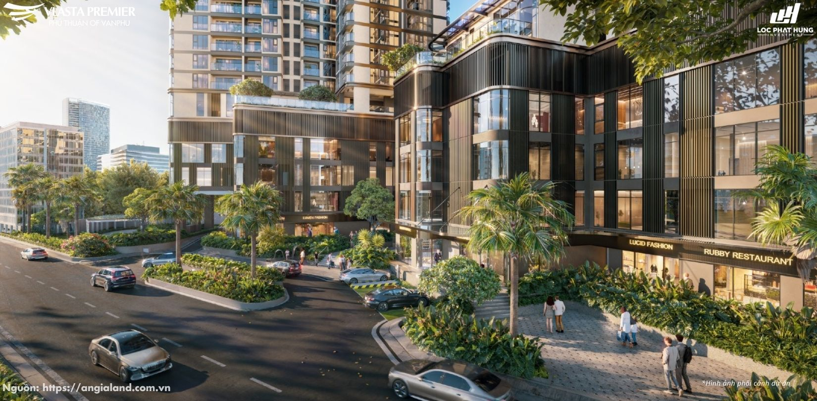 Phối cảnh khối đế thương mại sầm uất tại dự án Vlasta Premier